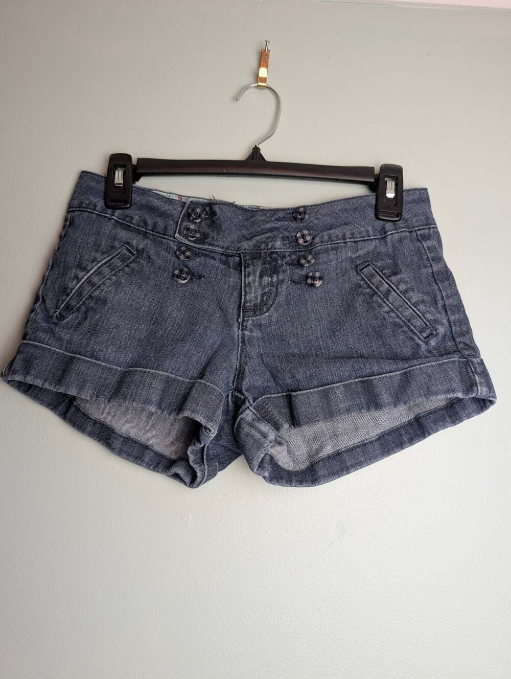 Z Co. Women's Dark Wash Denim Cuffed Sailor Shorts Size 5